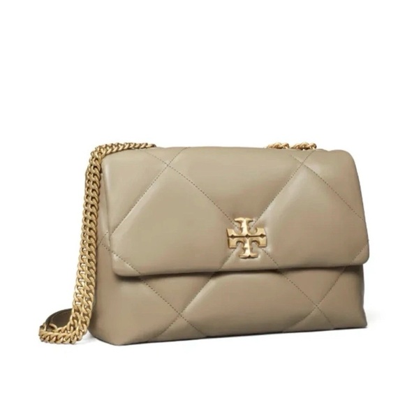 TORY BURCH
TAUPE OAK DIAMOND QUILT CONVERTIBLE SHOULDER CROSS BODY BAG NWT $575 main image 1